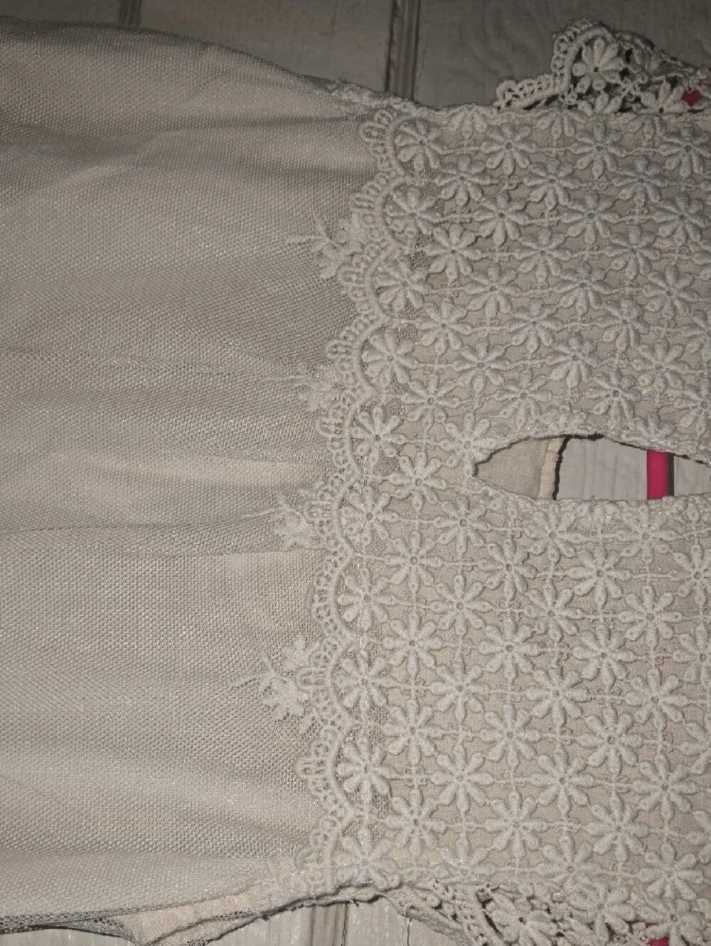 Sixpence Boutique Off White Crochet Lace Girls' Summer Dress Vintage